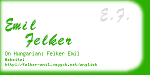 emil felker business card